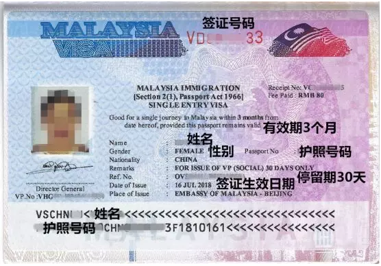 申请马来西亚普通贴纸签证指南2
