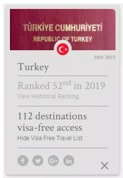 土耳其护照免签
