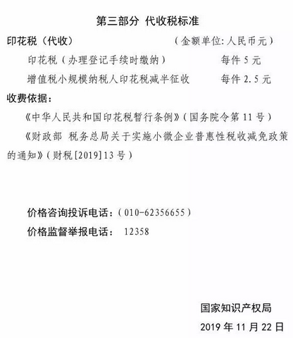 国知局:最新专利申请收费及商标注册收费标准6