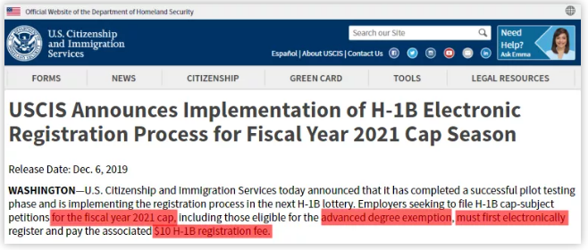 H1B签证电子申请新政策解读1