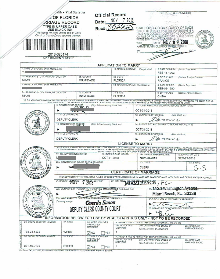 成功案例:美国结婚证在中国使用一定要进行认证!